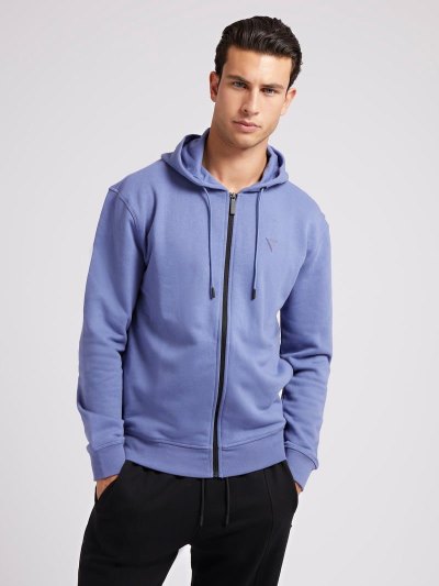 Férfi Guess Zip Rögzítő Pulóverek Lila | HU-568802
