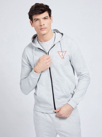 Férfi Guess Zip Rögzítő Pulóverek Szürke | HU-161384