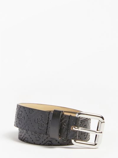 Gyerek Guess All Over 4g Logo Print Belt Öv Fekete | HU-164748