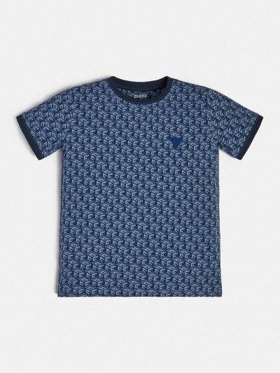 Gyerek Guess All Over Logo Póló Kék | HU-705958