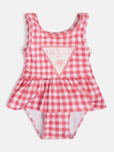 Gyerek Guess All Over Print One Piece Swimsuit One Piece Swimsuits Rózsaszín | HU-882698