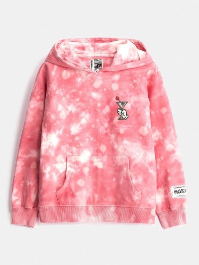 Gyerek Guess Back Graffiti Print Pulóverek Rózsaszín | HU-697392