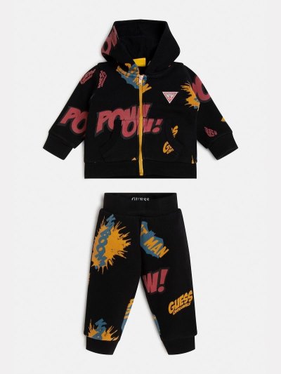 Gyerek Guess Batman Print Sweatshirt And Pant Sets Fekete | HU-573508