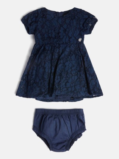 Gyerek Guess Csipke Insert Ruha And Panties Sets Kék | HU-017846