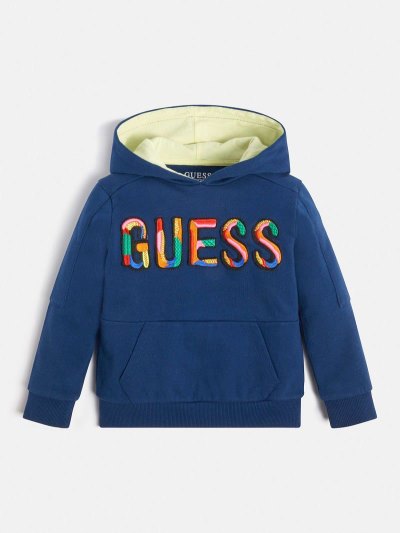 Gyerek Guess Embroidered Logo Pulóverek Kék | HU-929723