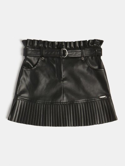 Gyerek Guess Faux Bőr Szoknya Fekete | HU-968358