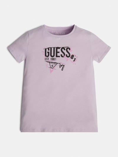 Gyerek Guess Front Logo Póló Lilac | HU-643885
