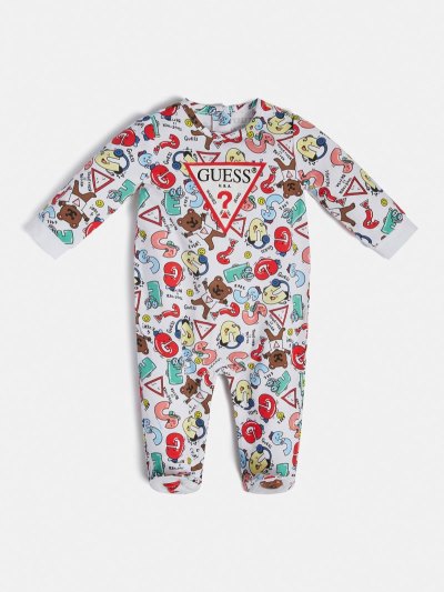 Gyerek Guess Front Logo Rompers Fehér | HU-745027