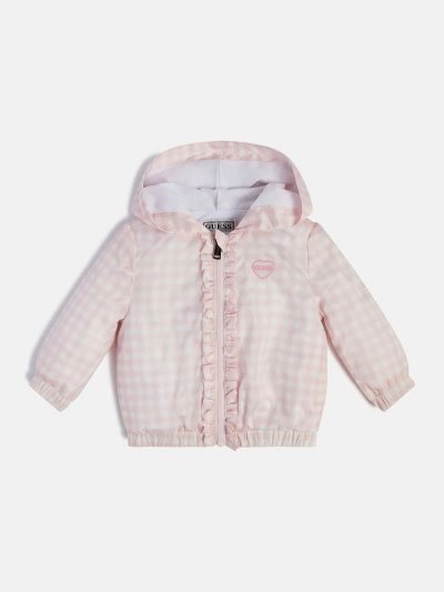 Gyerek Guess Gingham Check Széldzseki Rózsaszín | HU-778885