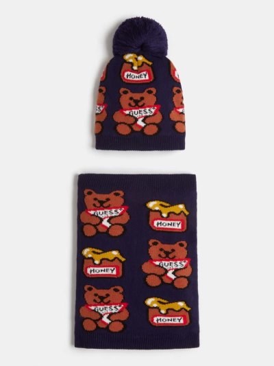 Gyerek Guess Hat And Neck Warmer Sets Kék | HU-941058