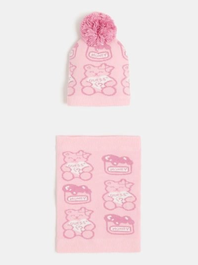 Gyerek Guess Hat And Neck Warmer Sets Rózsaszín | HU-134178