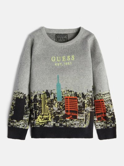 Gyerek Guess Pulóverek All Over Print Pulóverek Szürke | HU-826431