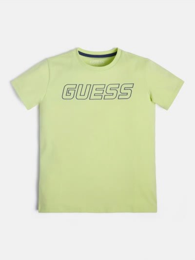 Gyerek Guess Póló Front Logo Póló Zöld | HU-688692