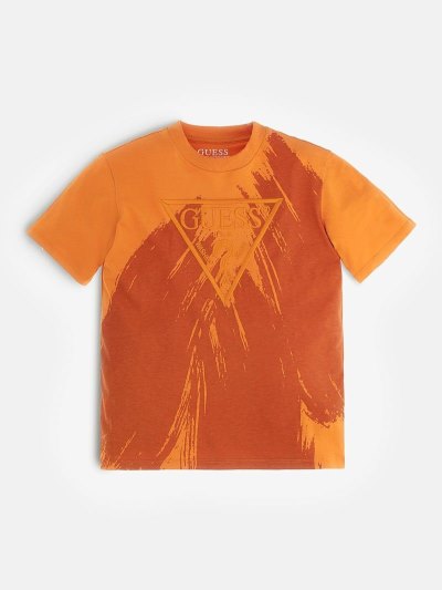 Gyerek Guess Póló Triangle Logo Póló Narancssárga | HU-215322
