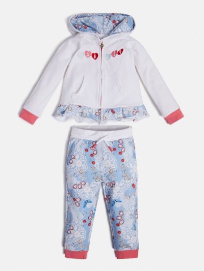 Gyerek Guess Sets Sweatshirt And Pant Sets Fehér | HU-085772