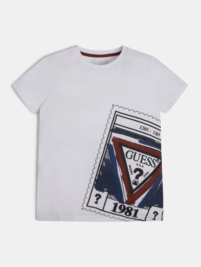 Gyerek Guess Side Print Póló Fehér | HU-715112