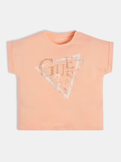 Gyerek Guess Triangle Logo Póló Rózsaszín | HU-223728