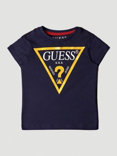 Gyerek Guess Triangle Logo Póló Sötétkék | HU-622711
