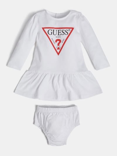 Gyerek Guess Triangle Logo Ruha And Panties Sets Fehér | HU-832547