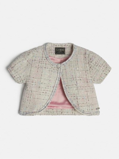 Gyerek Guess Tweed Kardigán Szürke | HU-859761