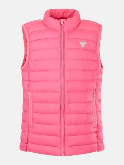Gyerek Guess Ujjatlan Párnázott Kabát Rózsaszín | HU-582108