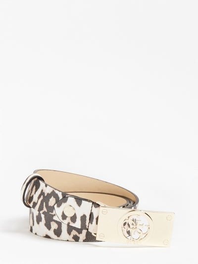 Női Guess 4g Logo Belt Öv Animalier | HU-713805