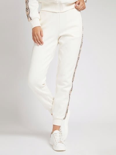 Női Guess 4g Logo Tape Jogger Pant Jogger Nadrág Fehér | HU-499149