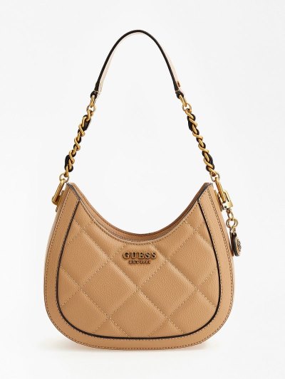 Női Guess Abey Steppelt Mini Hobó Táska Bézs | HU-787275