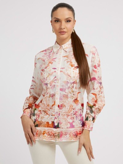 Női Guess All Over Floral Print Blúz Színes | HU-272422