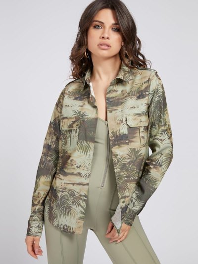 Női Guess All Over Print Ingek Camouflage | HU-951902
