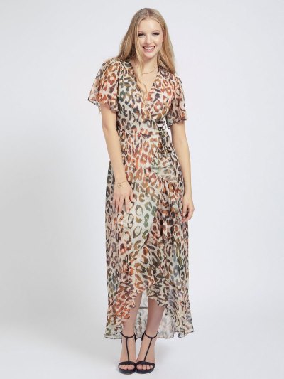 Női Guess All Over Print Long Ruha Színes | HU-330132