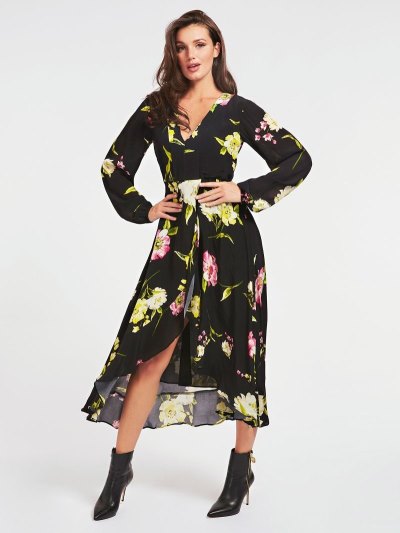 Női Guess All Over Print Ruha Floral Fantasy | HU-305686