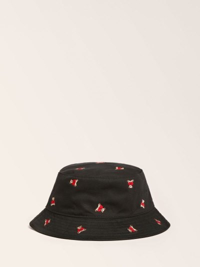 Női Guess All-over Print Kalap Fekete | HU-523135