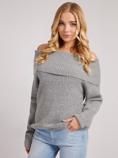 Női Guess Asymmetric Pulóverek Szürke | HU-631684