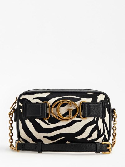 Női Guess Aviana Genuine Bőr Crossbody Táska Animalier | BDXI7NAB
