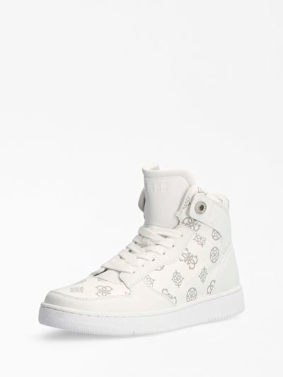 Női Guess Baller 4g Peony Logo Tornacipő Fehér | HU-975685