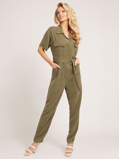Női Guess Belted Relaxed Fit Jumpsuit Zöld | HU-571660
