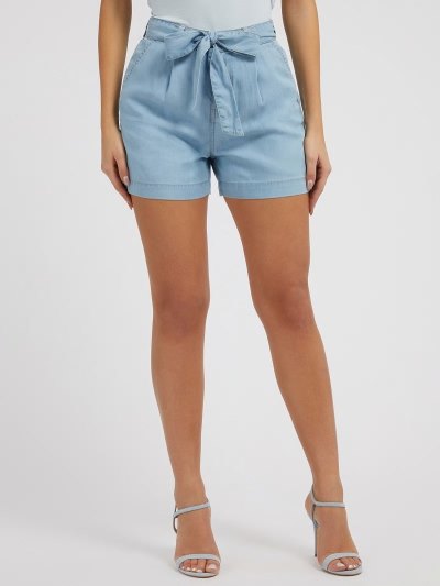 Női Guess Belted Rövidnadrág Világos Kék | HU-917541