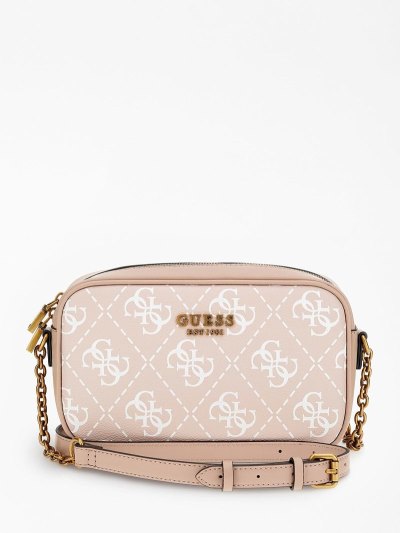 Női Guess Berta 4g Logo Mini Crossbody Táska Rózsaszín | HU-940404