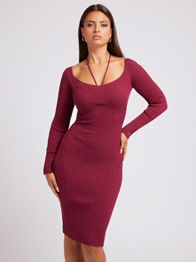 Női Guess Bodycon Pulóver Ruha Rózsaszín | HU-214536