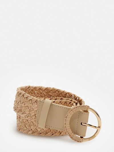 Női Guess Braided Raffia Belt Öv Fehér | HU-465942