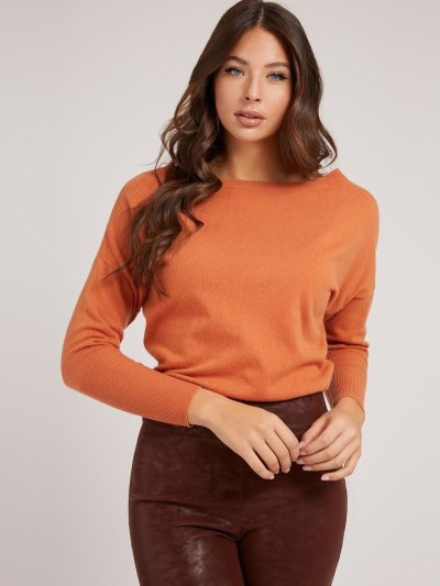 Női Guess Cachemere Blend Pulóverek Narancssárga | HU-070739