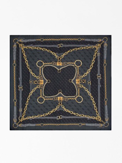 Női Guess Chain Logo Ginevra Keffiyeh Szürke | HU-896009