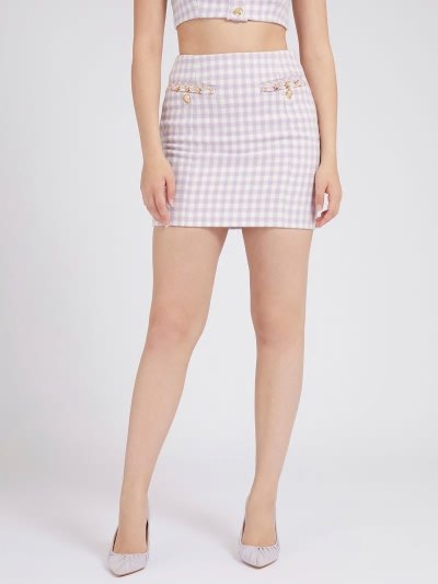 Női Guess Check Szoknya Lilac | HU-292815