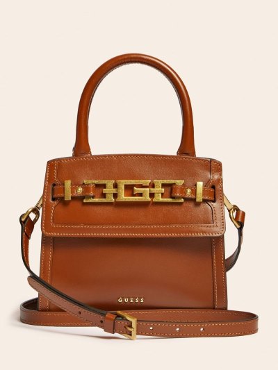 Női Guess Cristina Real Bőr Mini Kézitáska Szürke | HU-433561