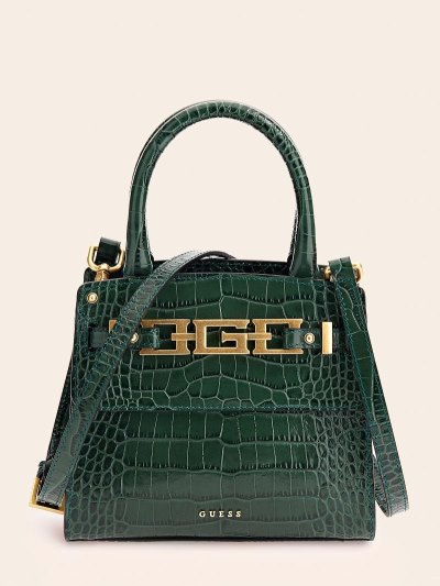 Női Guess Cristina Real Bőr Mini Kézitáska Kék | HU-817582