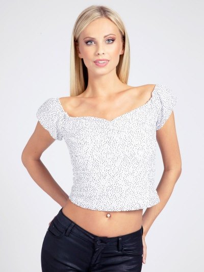 Női Guess Csipke Felsők Fehér | HU-982724