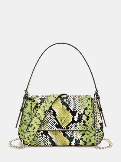Női Guess Desideria Python Print Crossbody Táska Zöld | 9Y3TC28P