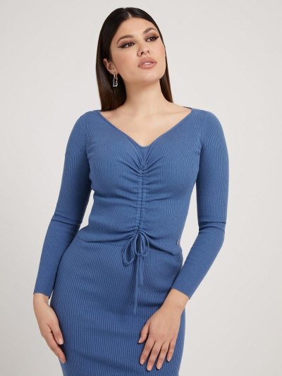 Női Guess Drawstring Detail Pulóverek Világos Kék | HU-406623