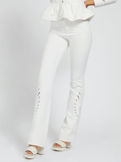 Női Guess Embroidery Slim Fit Ruházat Fehér | HU-841838
